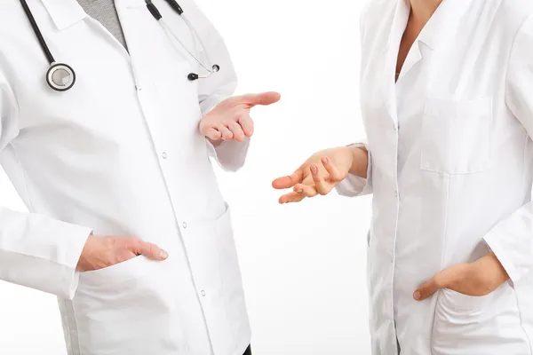 Two physicians during council — Stock Photo, Image