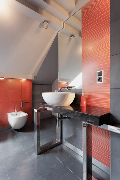 White vessel sink in bathroom — Stock Photo, Image