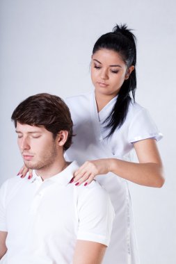 Massaging a client clipart