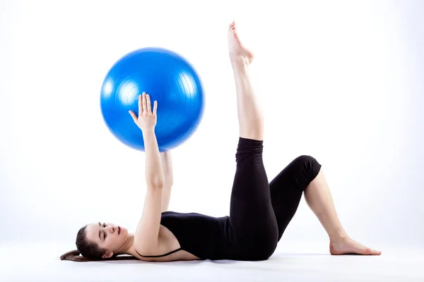 Exercising with ball — Stock Photo, Image