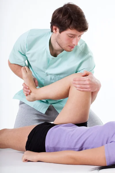 Ejercicio de rehabilitación pierna — Foto de Stock