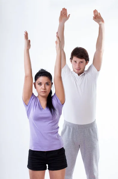 Body stretching and exercising — Stock Photo, Image