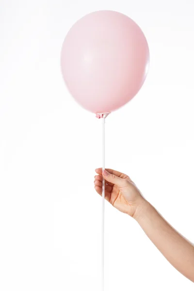 Hand with pink balloon — Stock Photo, Image