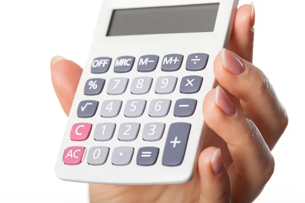 Mano con calculadora — Foto de Stock