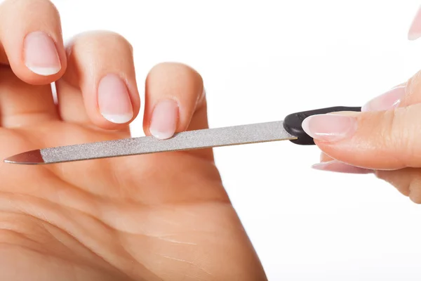 Hands with nailfile — Stock Photo, Image