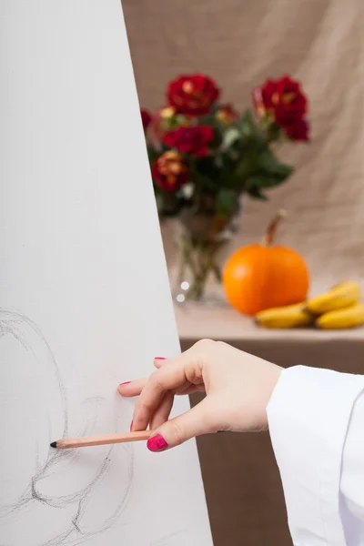 Stillleben zeichnen — Stockfoto