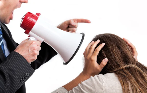 Capo minacciando dipendente — Foto Stock