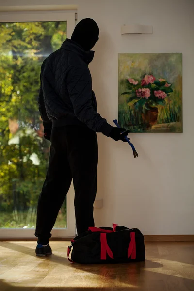 Standing burglar in house — Stock Photo, Image