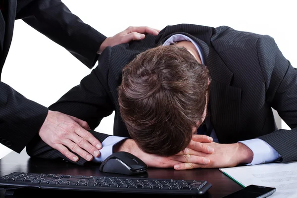 Depressed businessman at work — Stock Photo, Image