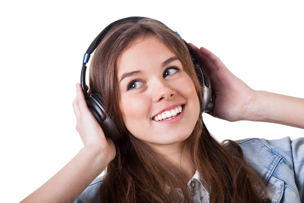 Teenage girl listening the music — Stock Photo, Image