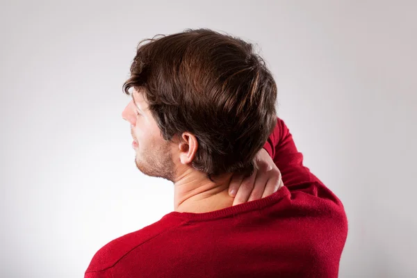 Man suffering from neck pain — Stock Photo, Image