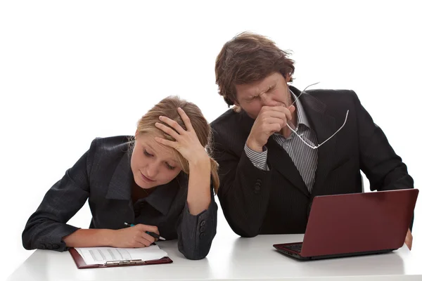 Gelangweilte und müde Geschäftsleute — Stockfoto