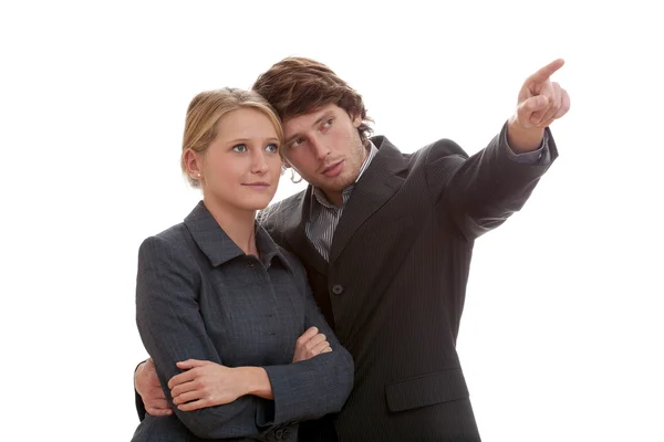 Indicating with pointer — Stock Photo, Image