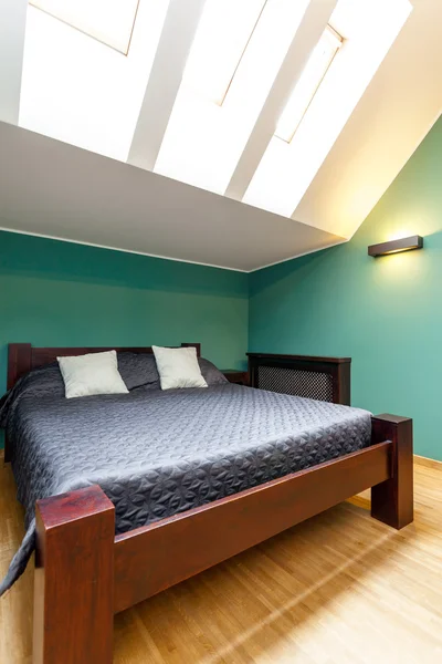 Bedroom in the attic — Stock Photo, Image