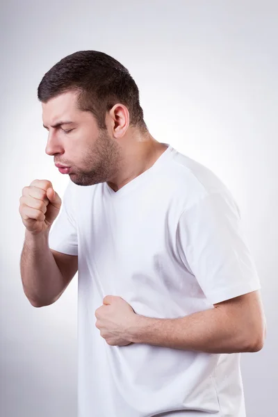 Hoestende man — Stockfoto