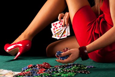 Sexy gambling woman