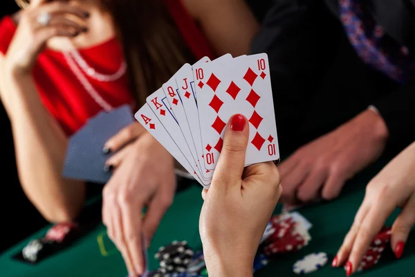 Vencedor do jogo de poker — Fotografia de Stock