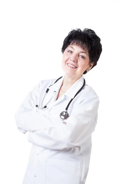 Lächelnde Ärztin mittleren Alters Stockbild