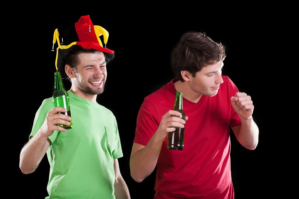 Happy friends after football match — Stock Photo, Image