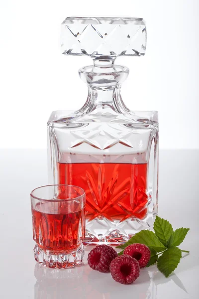 Homemade raspberry liqueur — Stock Photo, Image