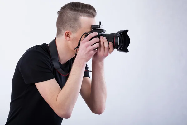 Photographer on isolated background — Stock Photo, Image