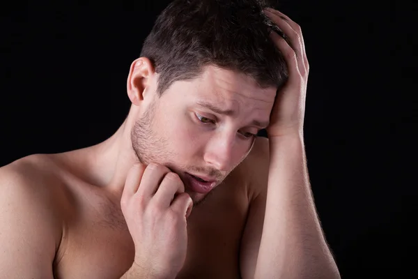 Ellendig naakte man — Stockfoto