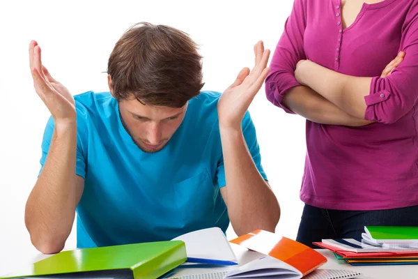 Student disagree with teacher — Stock Photo, Image