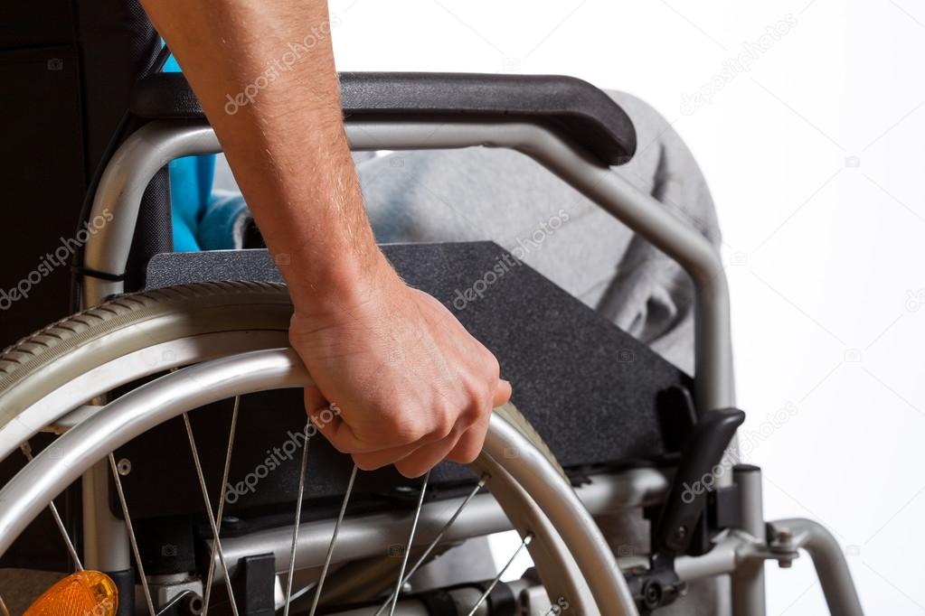 Man using his wheelchair