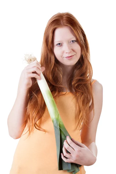 Meisje te doen alsof om te spelen de gitaar — Stockfoto