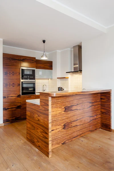 Modern kitchen with bar — Stock Photo, Image