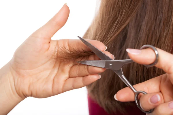 Hairdresser cutting ends — Stock Photo, Image