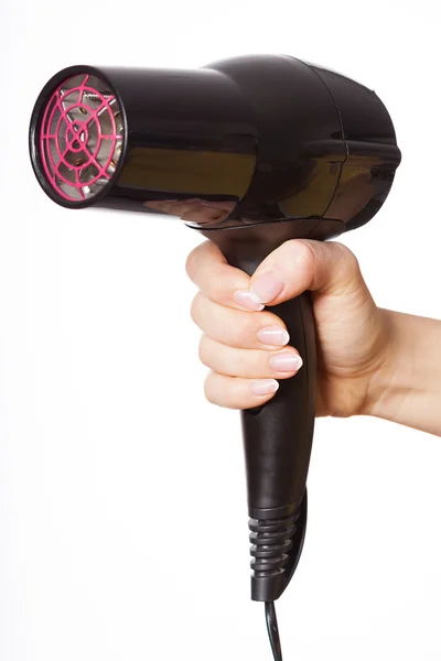 Hand with hair dryer — Stock Photo, Image
