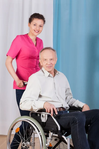 Disabled man on wheelchair — Stock Photo, Image