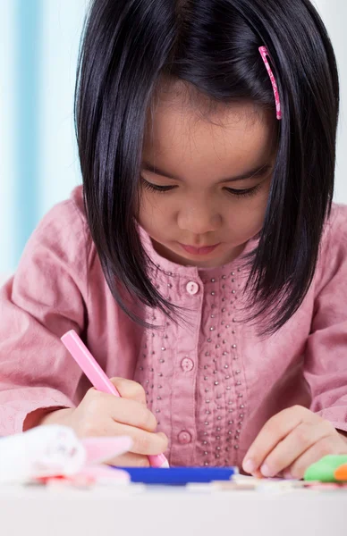 Drawing little girl — Stock Photo, Image