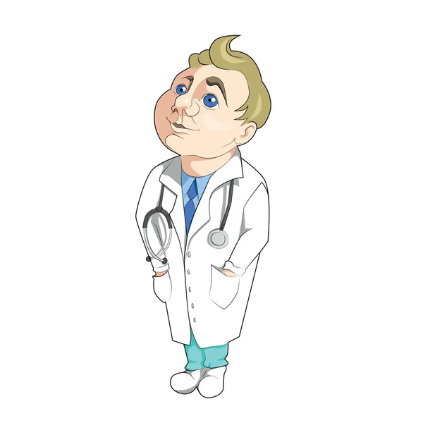Gelukkig arts met een stethoscoop — Stockvector