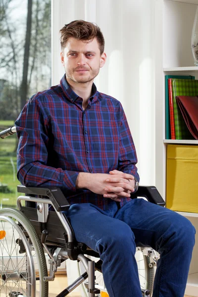 Disabled man on wheelchair — Stock Photo, Image