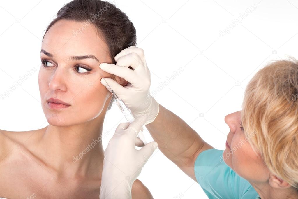 Close-up of botox therapy