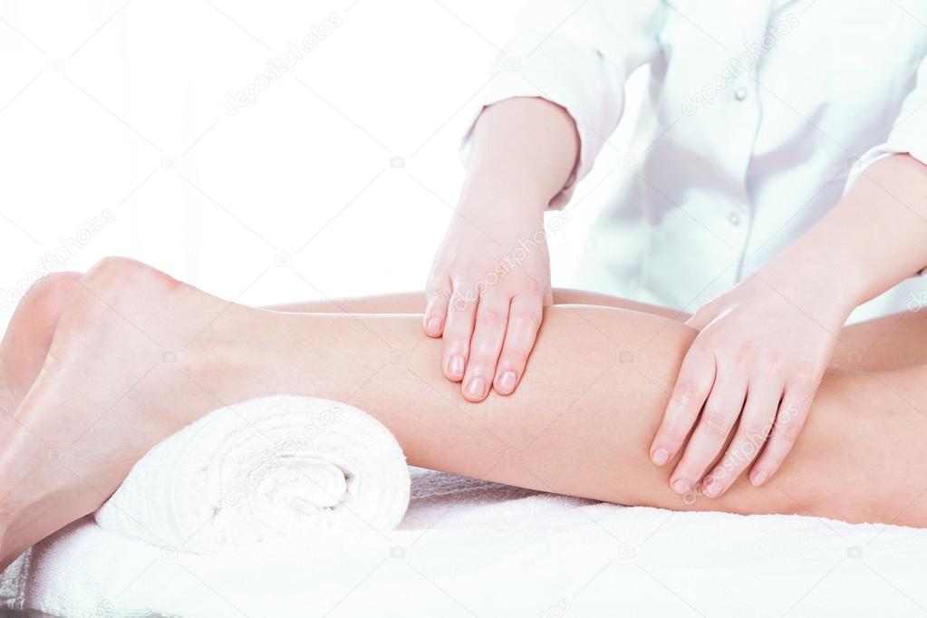 Lady having leg massage