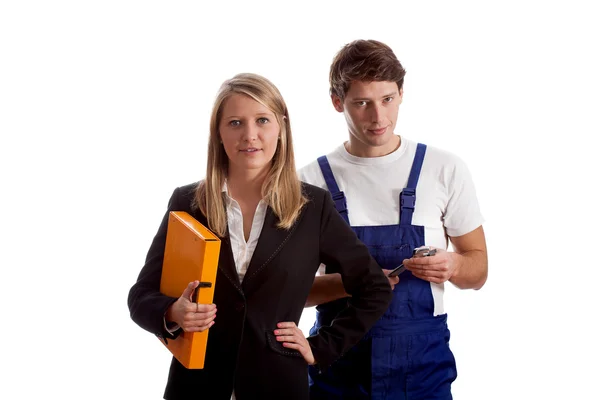 Businesswomen and worker — Stock Photo, Image