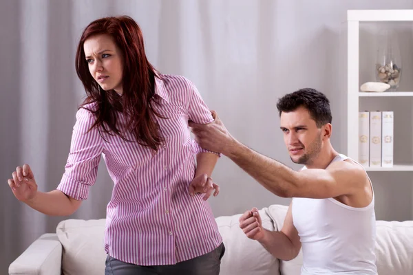 Violence in young marriage Stock Photo
