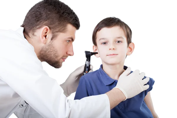 Boy's ear examination — Stock Photo, Image