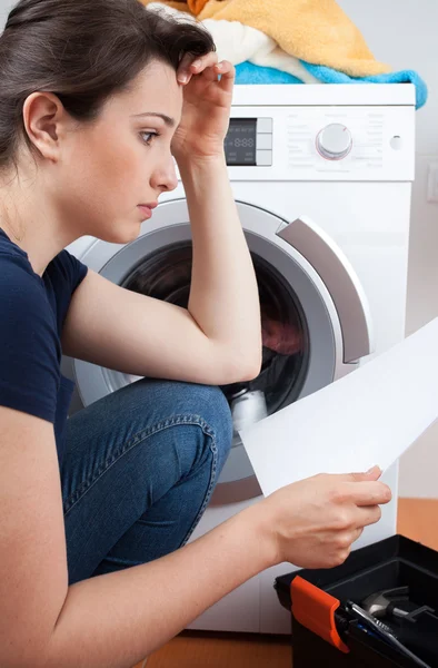 Problem with washing machine — Stock Photo, Image