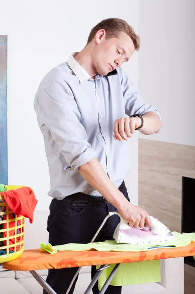 Businessman ironing — Stock Photo, Image