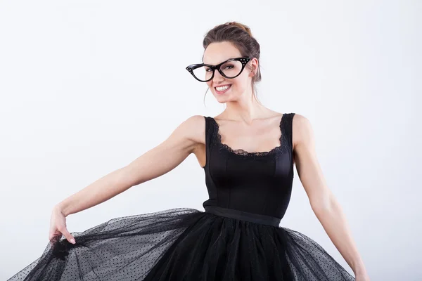 Woman with big eyeglasses — Stock Photo, Image