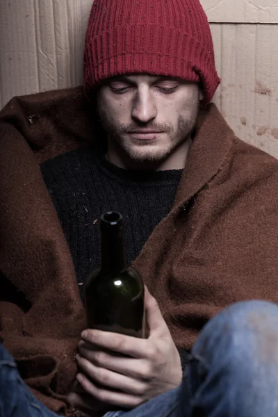 Drunk homeless man — Stock Photo, Image