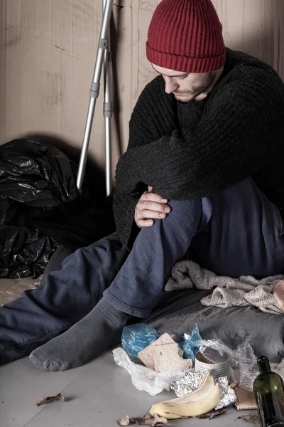 Man living on the street — Stock Photo, Image