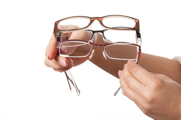 Hände mit Brille — Stockfoto