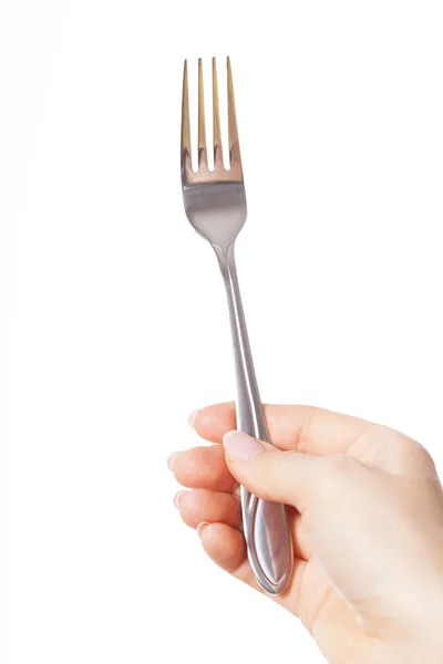 Hand met een vork — Stockfoto