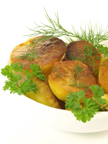 Gebakken aardappelen, geïsoleerd — Stockfoto