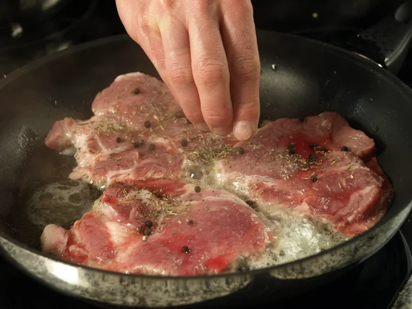 Frying, closeup — Stock Photo, Image